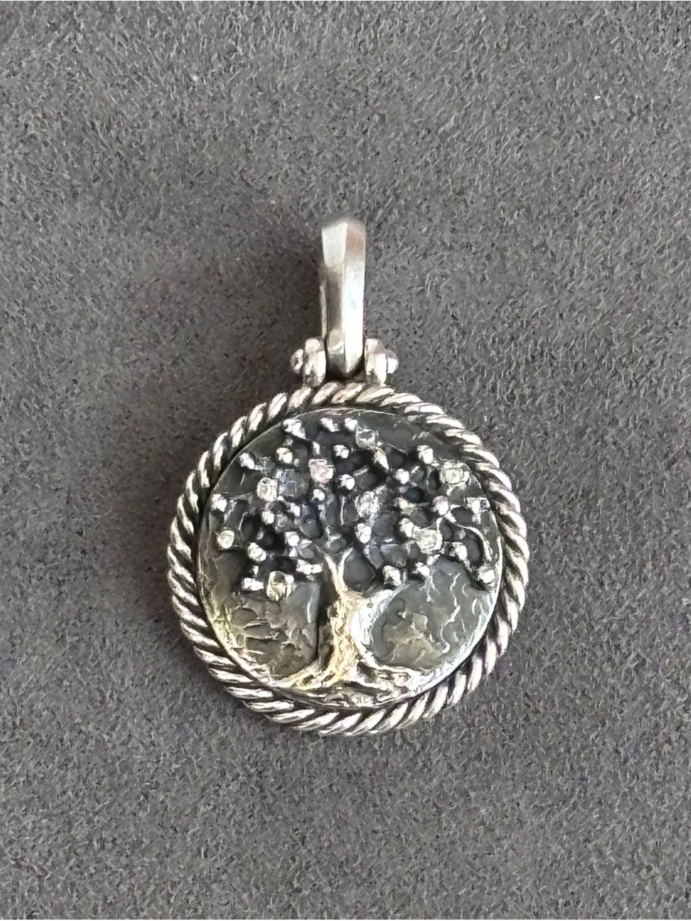 David Yurman Silver Two-Tone Tree of Life Pendant